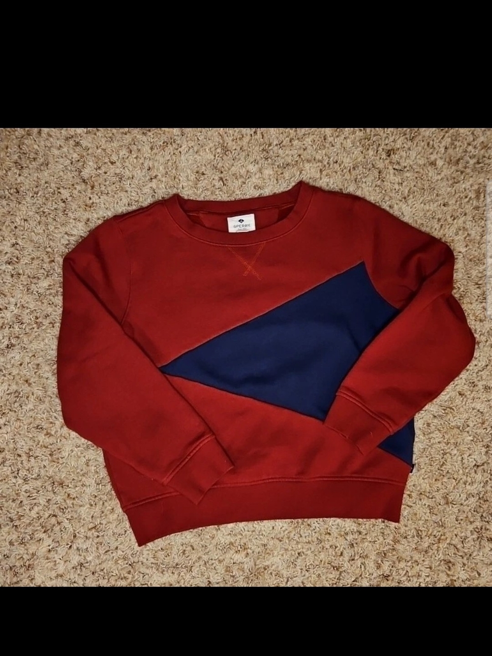 Sperry Top Sider Red/Blue Sweater Mens Medium Crew Neck Pullover